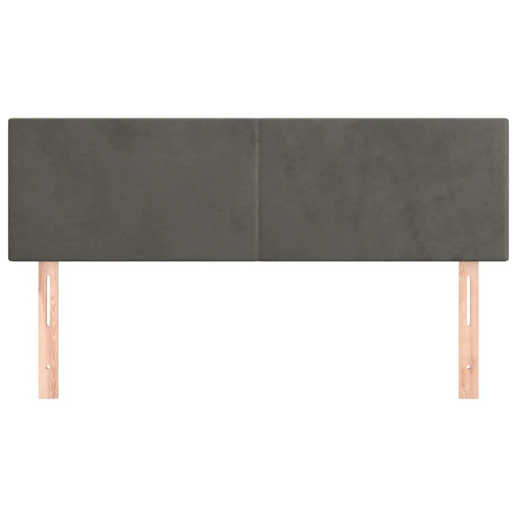 Headboard Velvet Dark Grey Adjustable Height 144cm