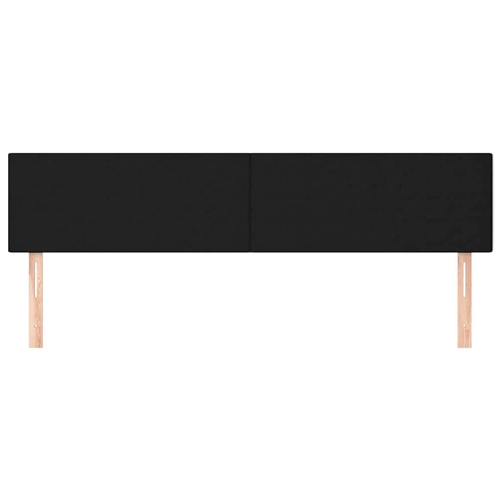 Adjustable Black Fabric Headboard 160cm with Wooden Legs