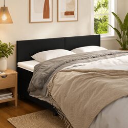 Black Faux Leather Headboard with Adjustable Height