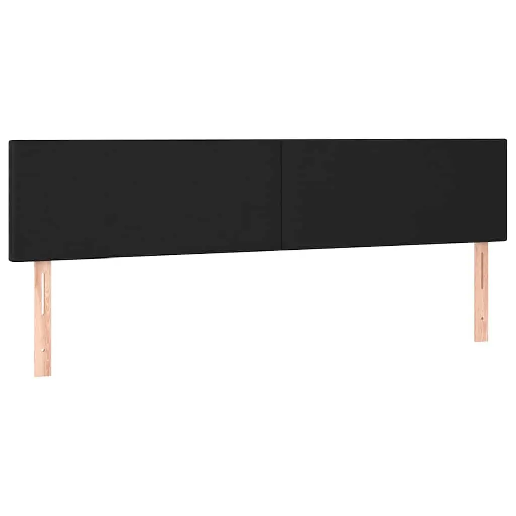 Faux Leather Headboard Black 160cm Adjustable Height Wooden Legs