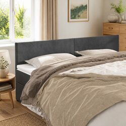 Dark Grey Velvet Headboard 160x5x78/88 cm for Comfort
