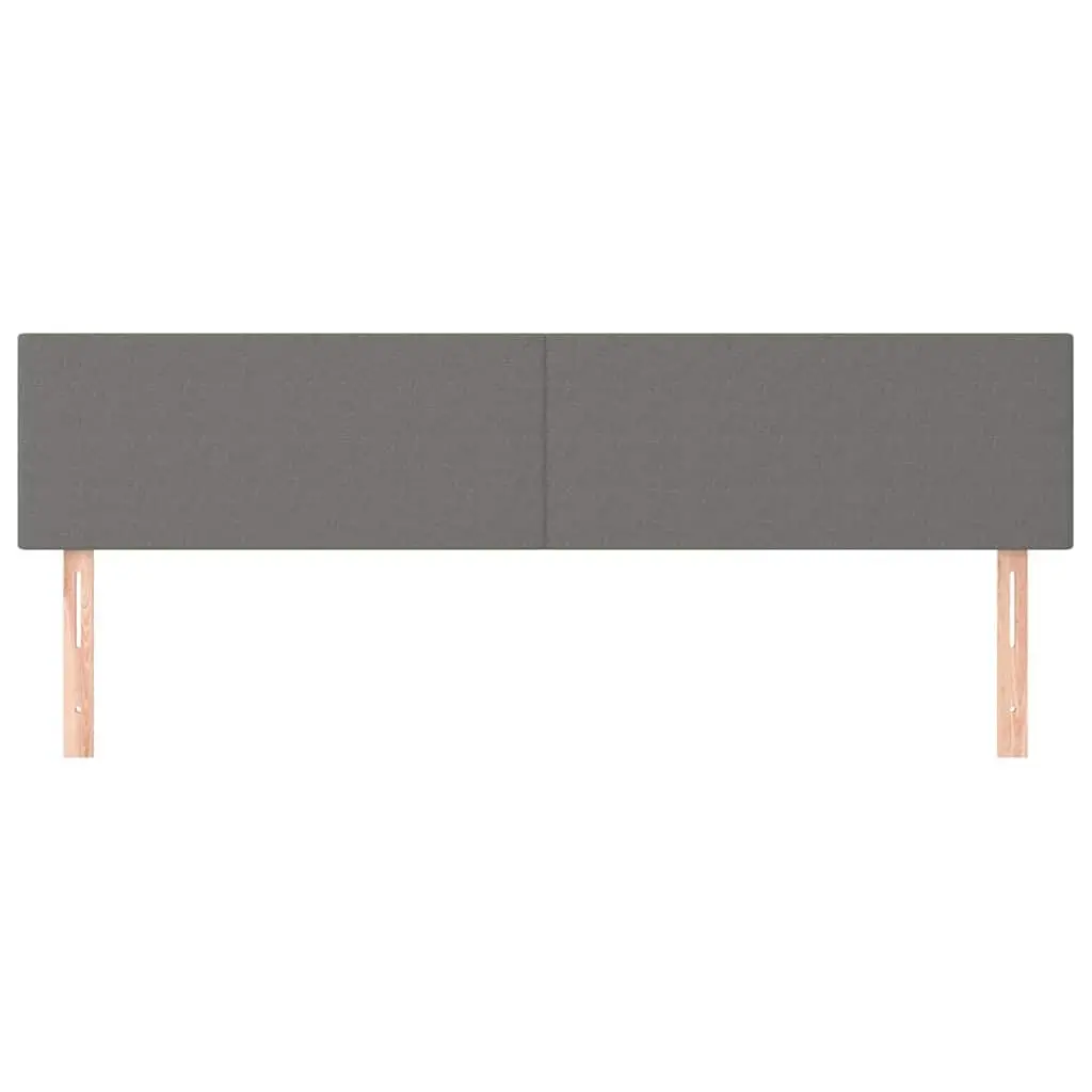 Dark Grey Fabric Headboard 200x5x78/88 cm for Comfort