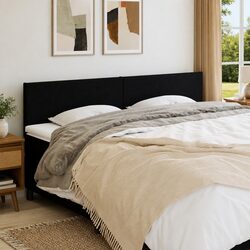Stylish Black Fabric Headboard with Adjustable Height