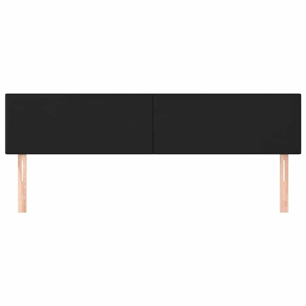 Faux Leather Headboard Black Adjustable Height 200cm Wooden Legs