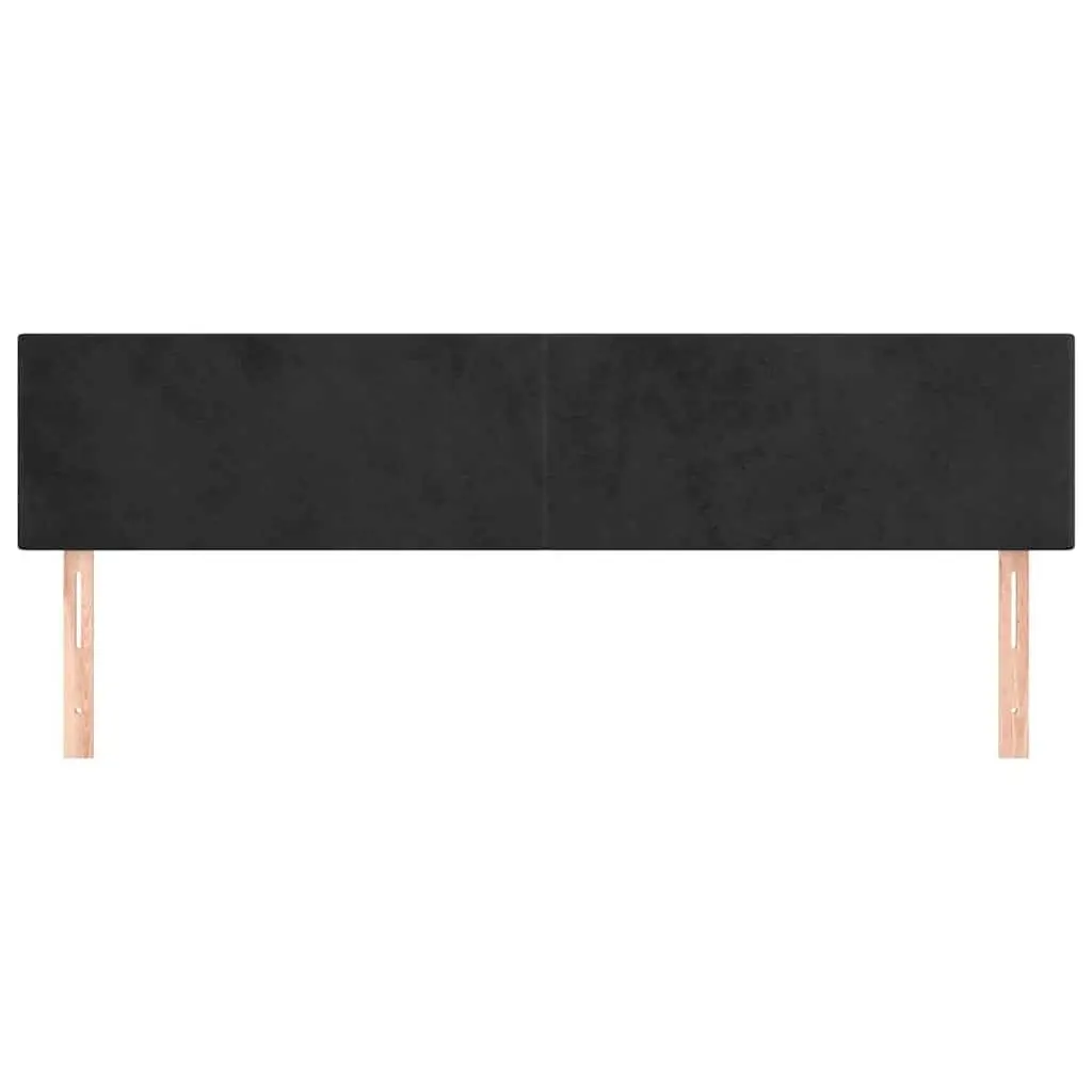 Velvet Headboard Black 200cm Adjustable Height Bedroom Upholstered Backrest