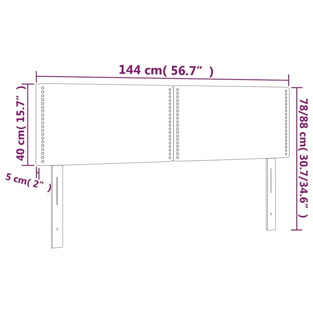 Fabric Headboard Dark Grey Adjustable Height Wooden Legs