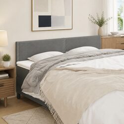 Grey Fabric Upholstered Headboard with Adjustable Height