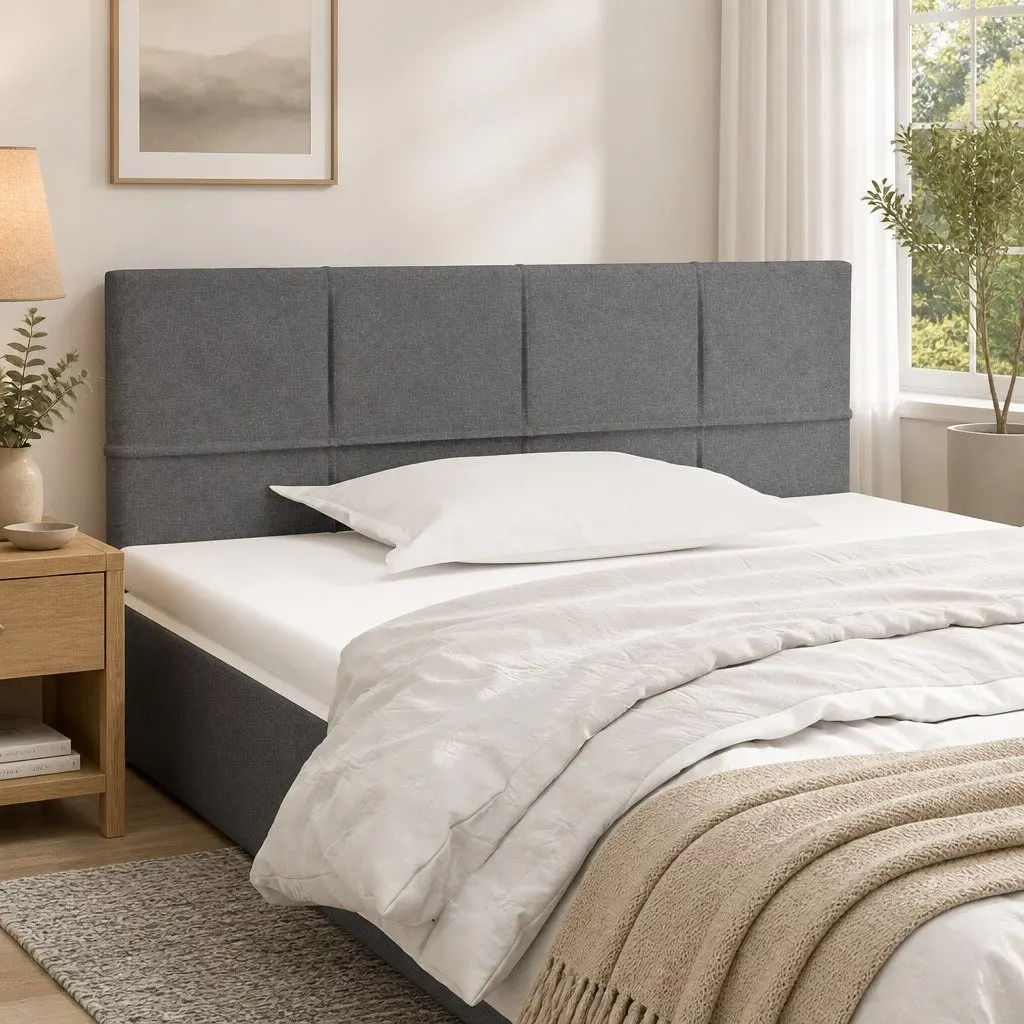 Headboard Dark Grey 100cm Fabric Adjustable Height