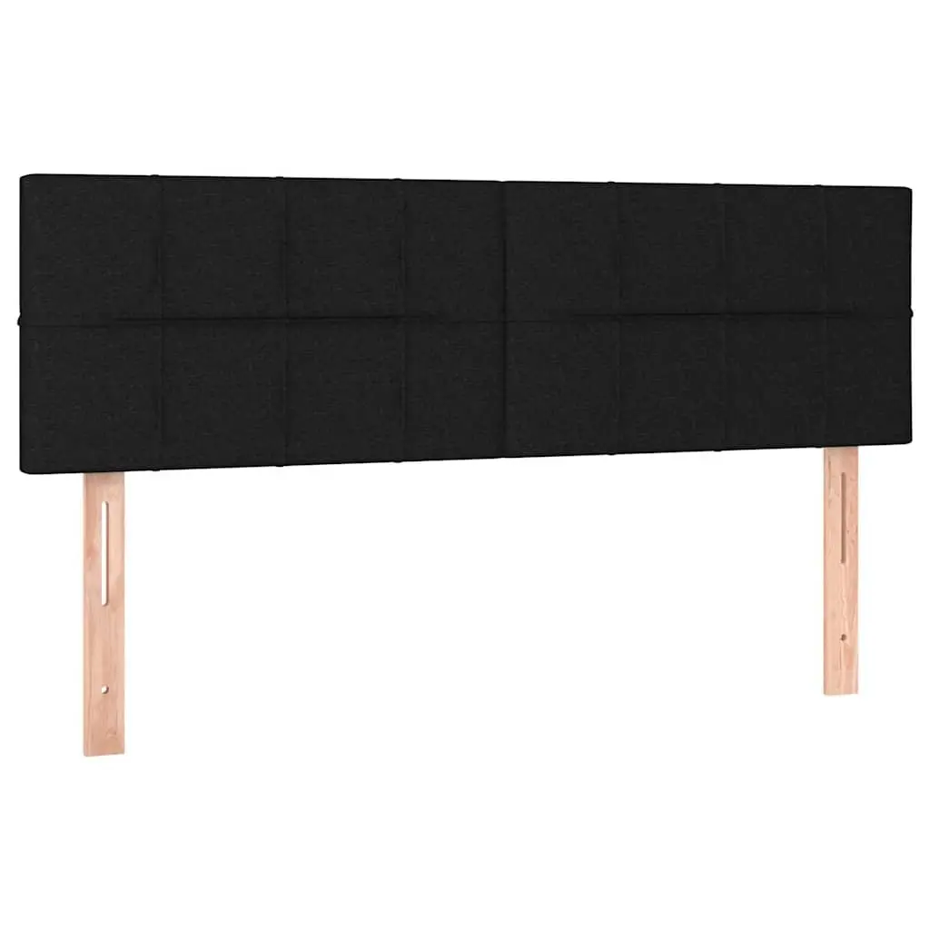 Fabric Headboard Black Adjustable Height Wooden Legs Bedroom Bed Accessory