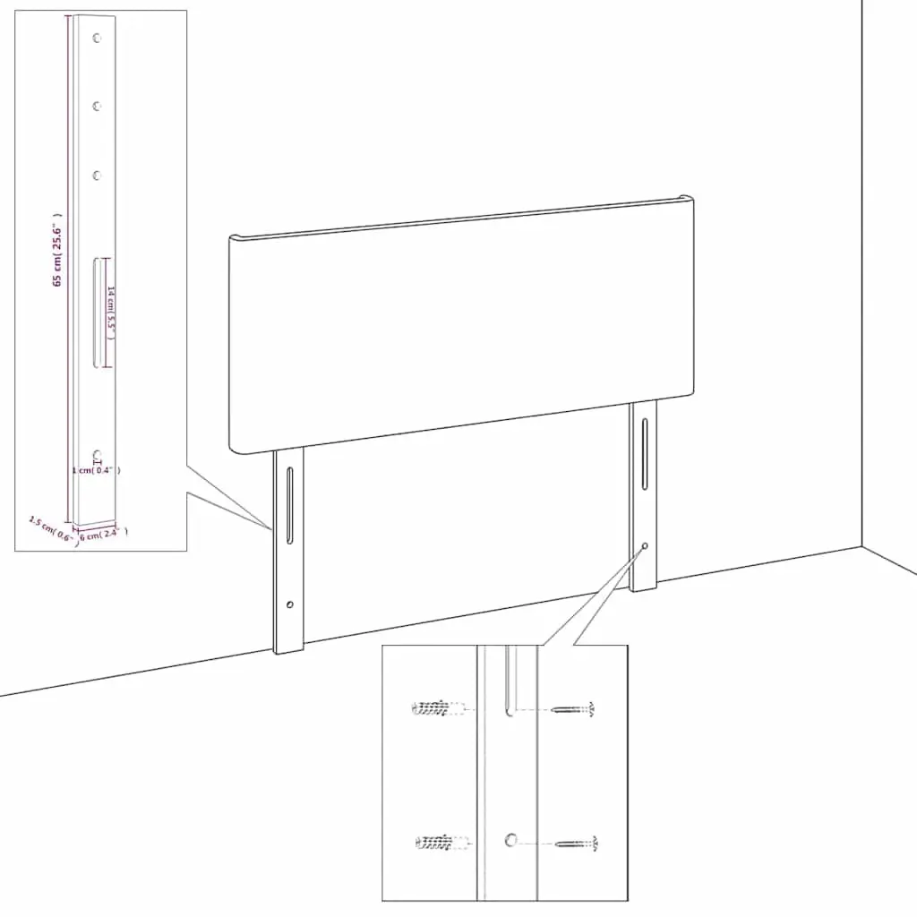 Fabric Headboard Black Adjustable Height Wooden Legs Bedroom Bed Accessory