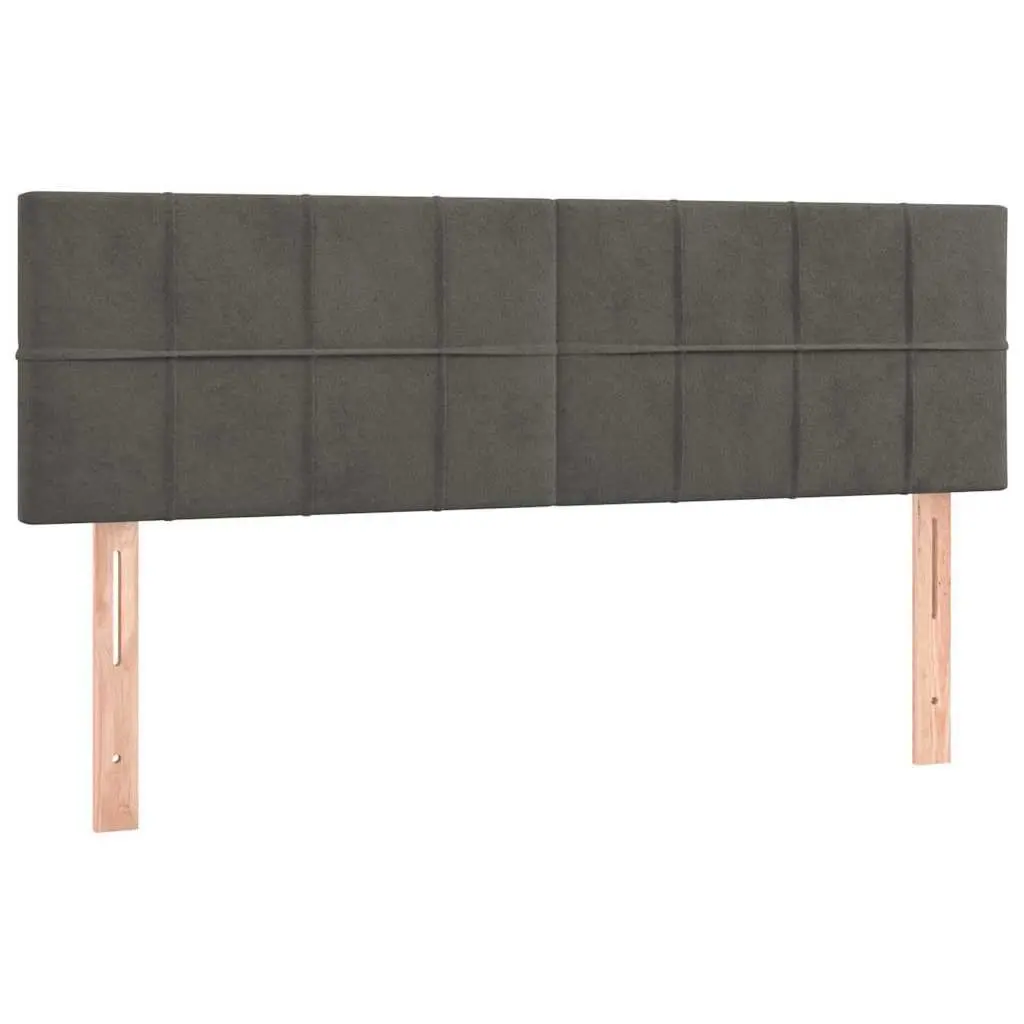 Grey Velvet Headboard 144cm Adjustable Height Wooden Legs