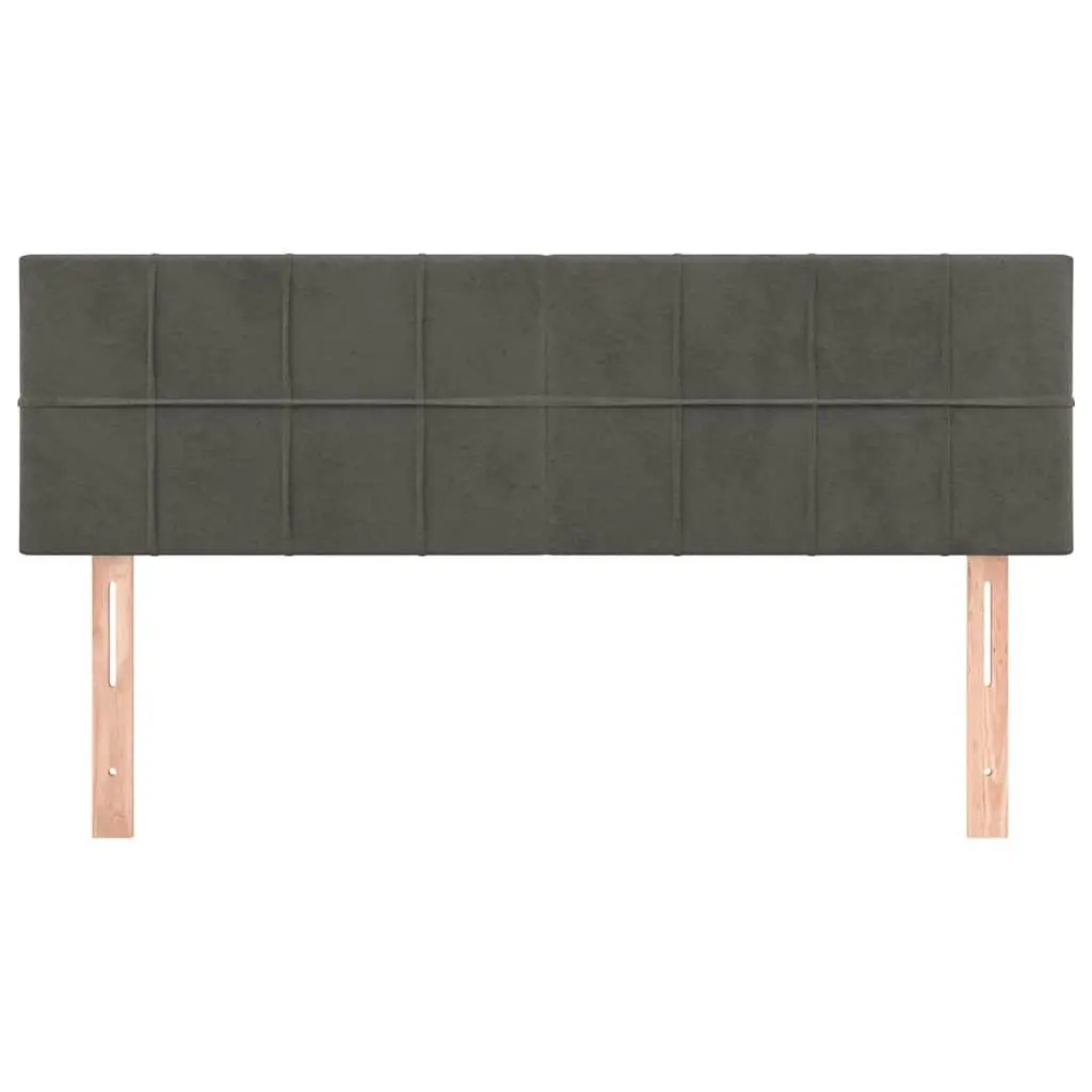Grey Velvet Headboard 144cm Adjustable Height Wooden Legs