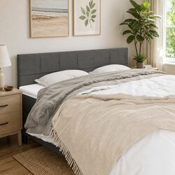 Grey Fabric Headboard with Adjustable Support 160x5x78/88 cm