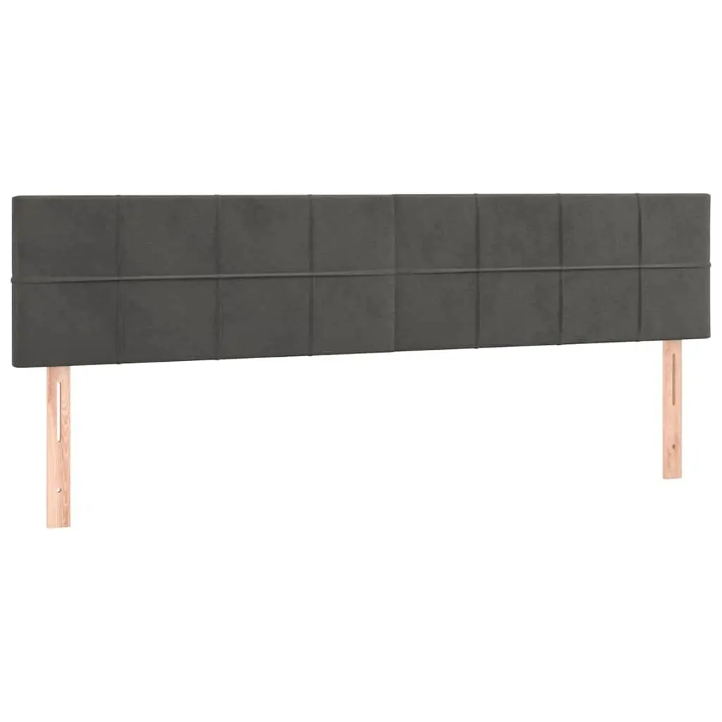 Dark Grey Velvet Headboard with Adjustable Height