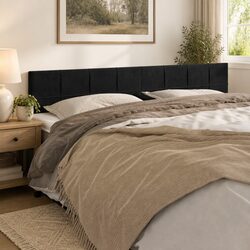 Black Velvet Headboard 160cm with Adjustable Height