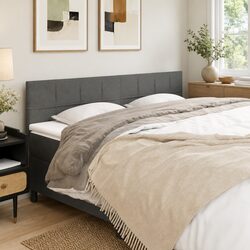 Grey Fabric Upholstered Headboard with Adjustable Height