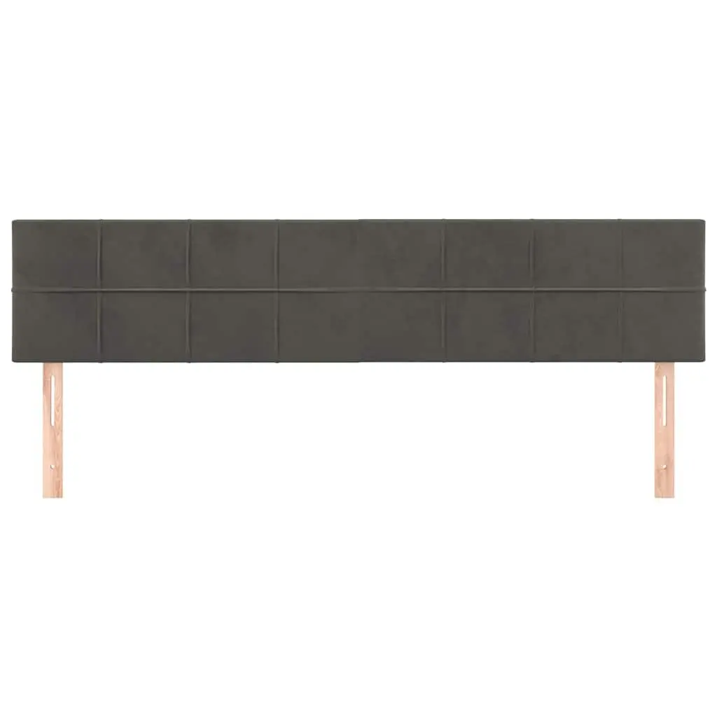 Velvet Headboard Grey Adjustable Height Wooden Legs Bedroom