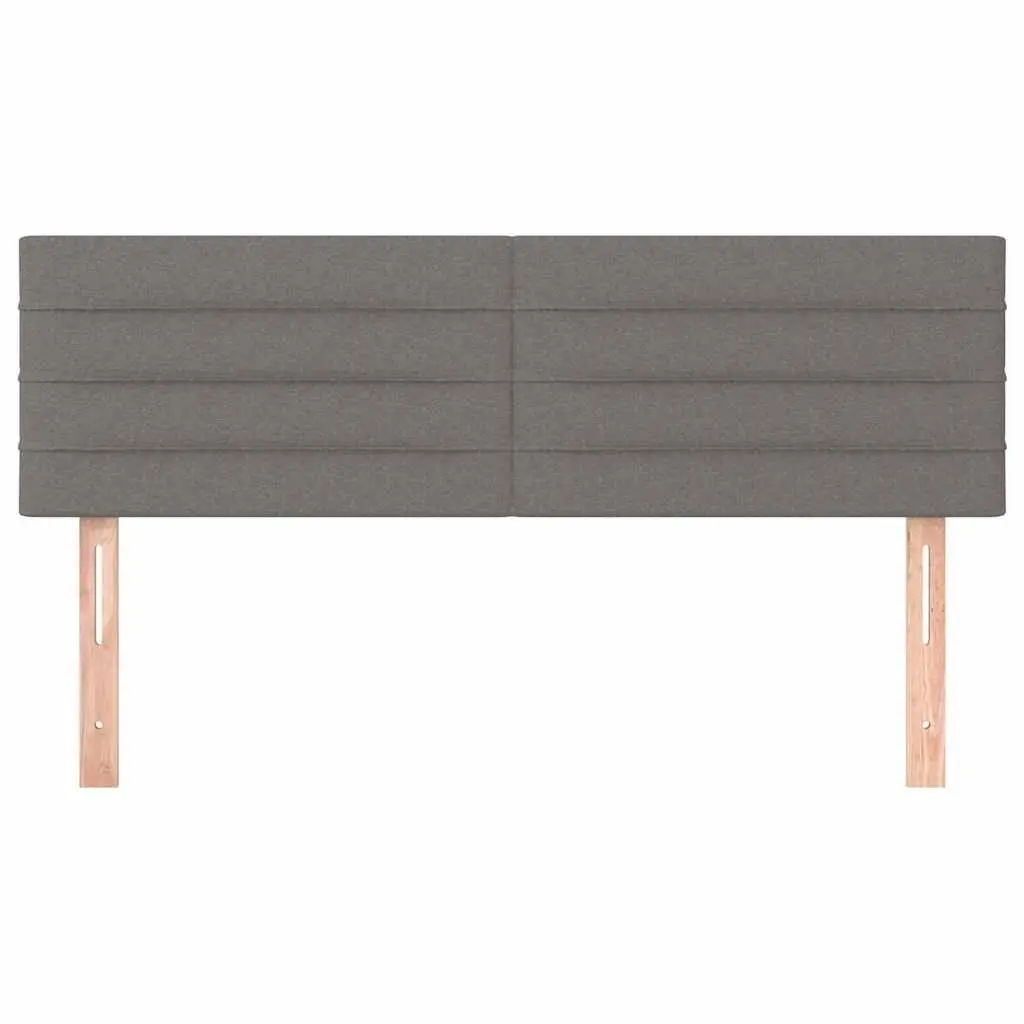 Adjustable Height Bed Headboard Dark Grey Fabric Wooden Legs Support