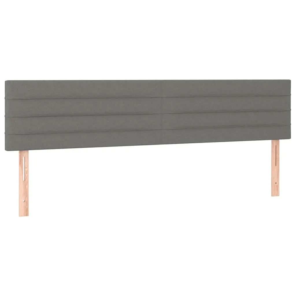 Adjustable Height Grey Fabric Headboard with Wooden Legs