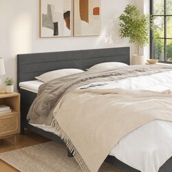 Dark Grey Fabric Headboard with Adjustable Height 200x5x78/88 cm
