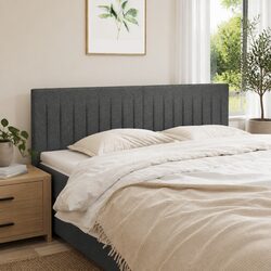 Dark Grey Fabric Headboard with Adjustable Height