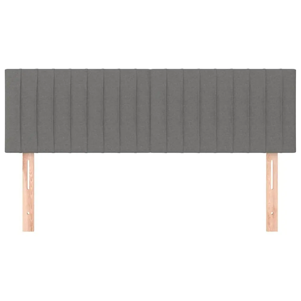 Headboard Dark Grey Fabric Adjustable Height Wooden Legs