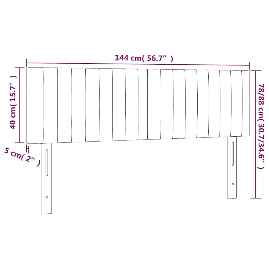 Headboard Dark Grey Fabric Adjustable Height Wooden Legs