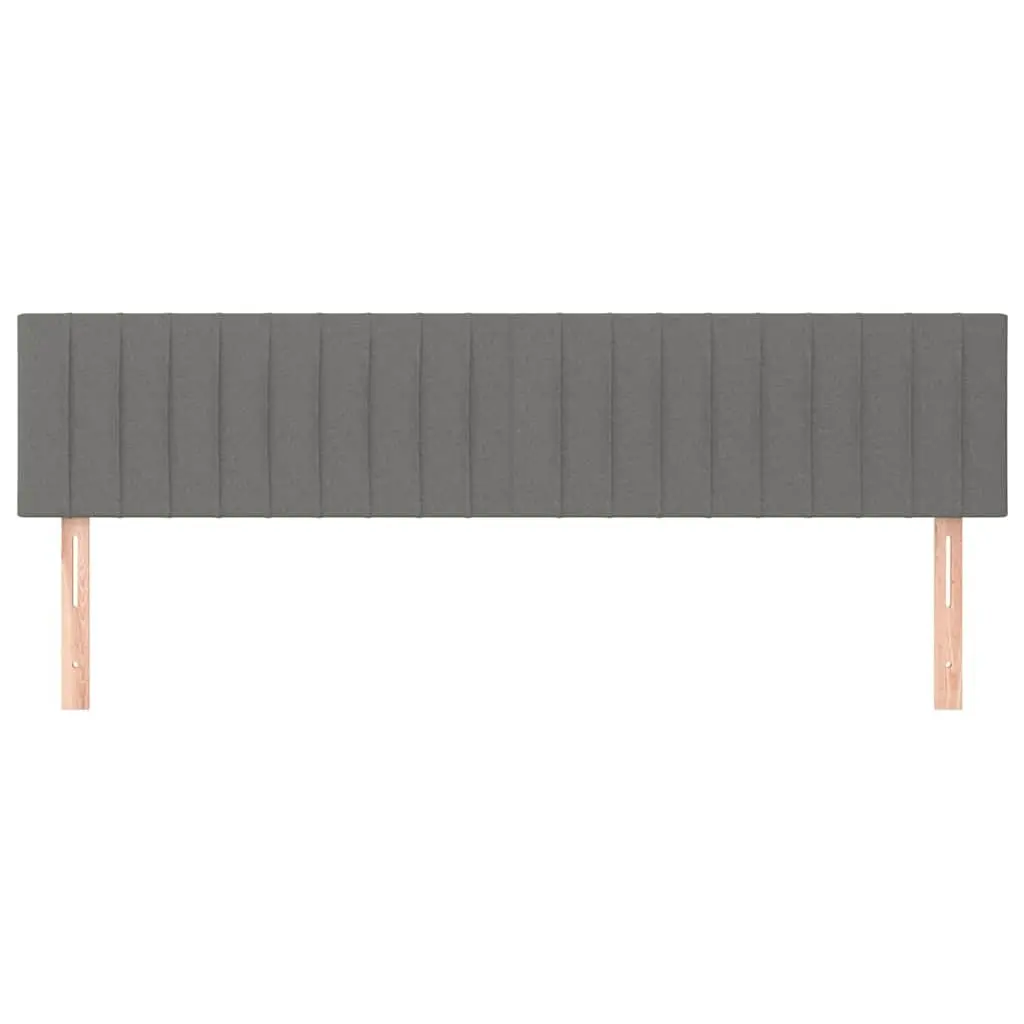 Headboard Grey 160x5x78/88 cm Fabric with Wooden Legs