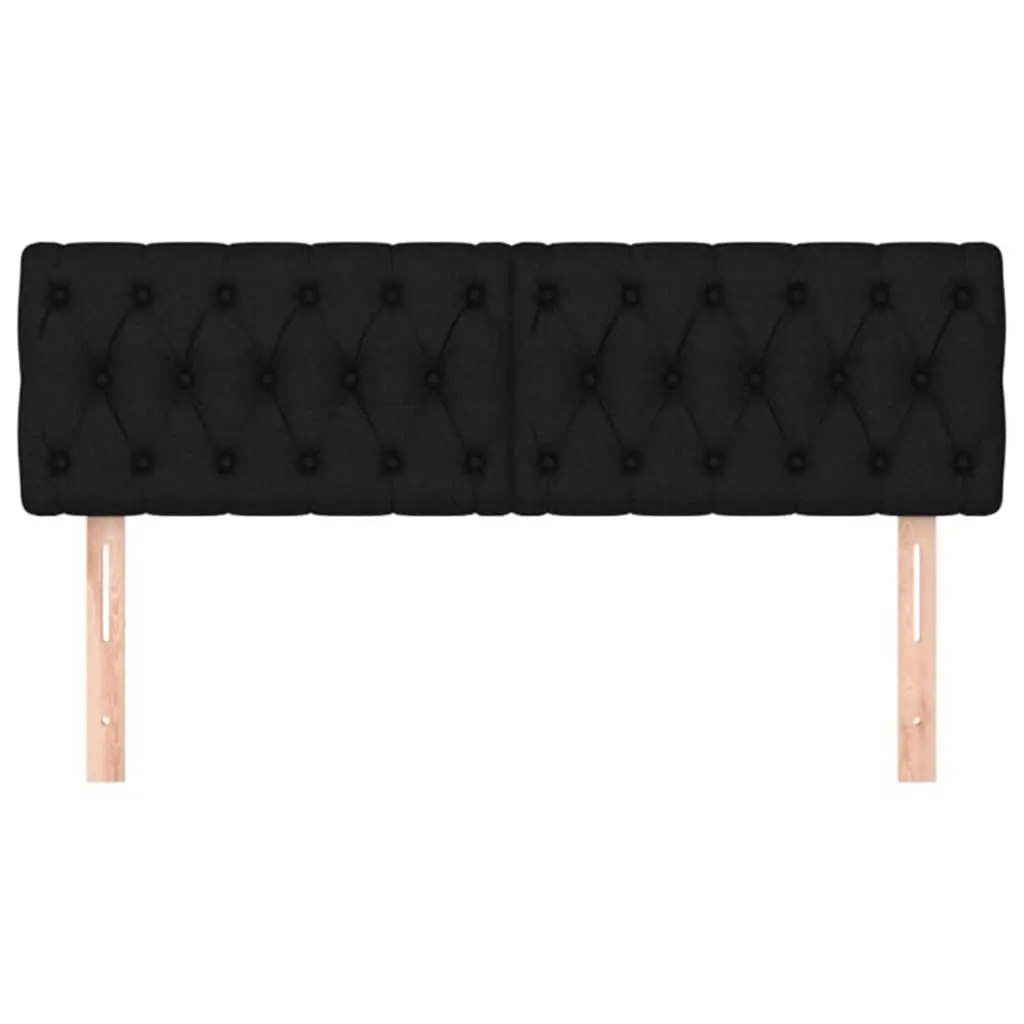 Fabric Headboard Black Adjustable Height Bedroom Bed Back Support Wooden Legs