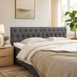 Stylish Dark Grey Headboard 160x7x78/88 cm
