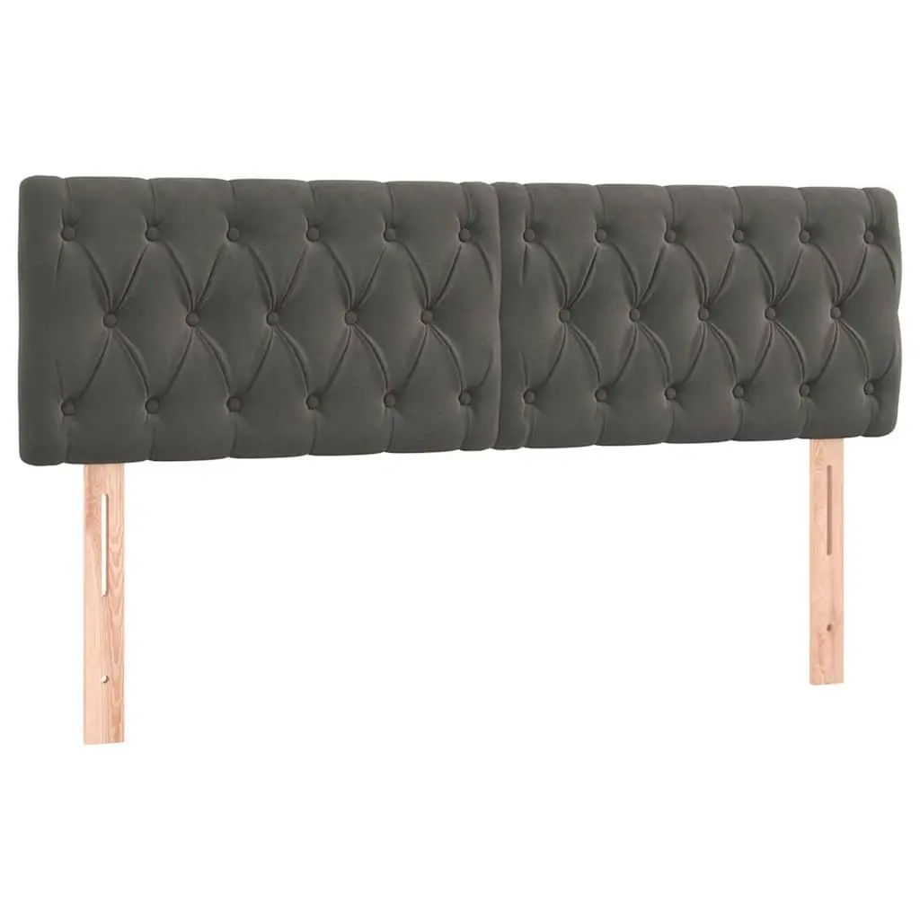 Dark Grey Velvet Headboard for Bed Support