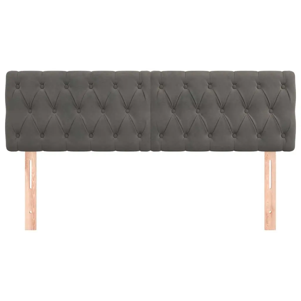 Dark Grey Velvet Headboard for Bed Support