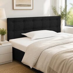 Elegant Black Fabric Headboard with Adjustable Height