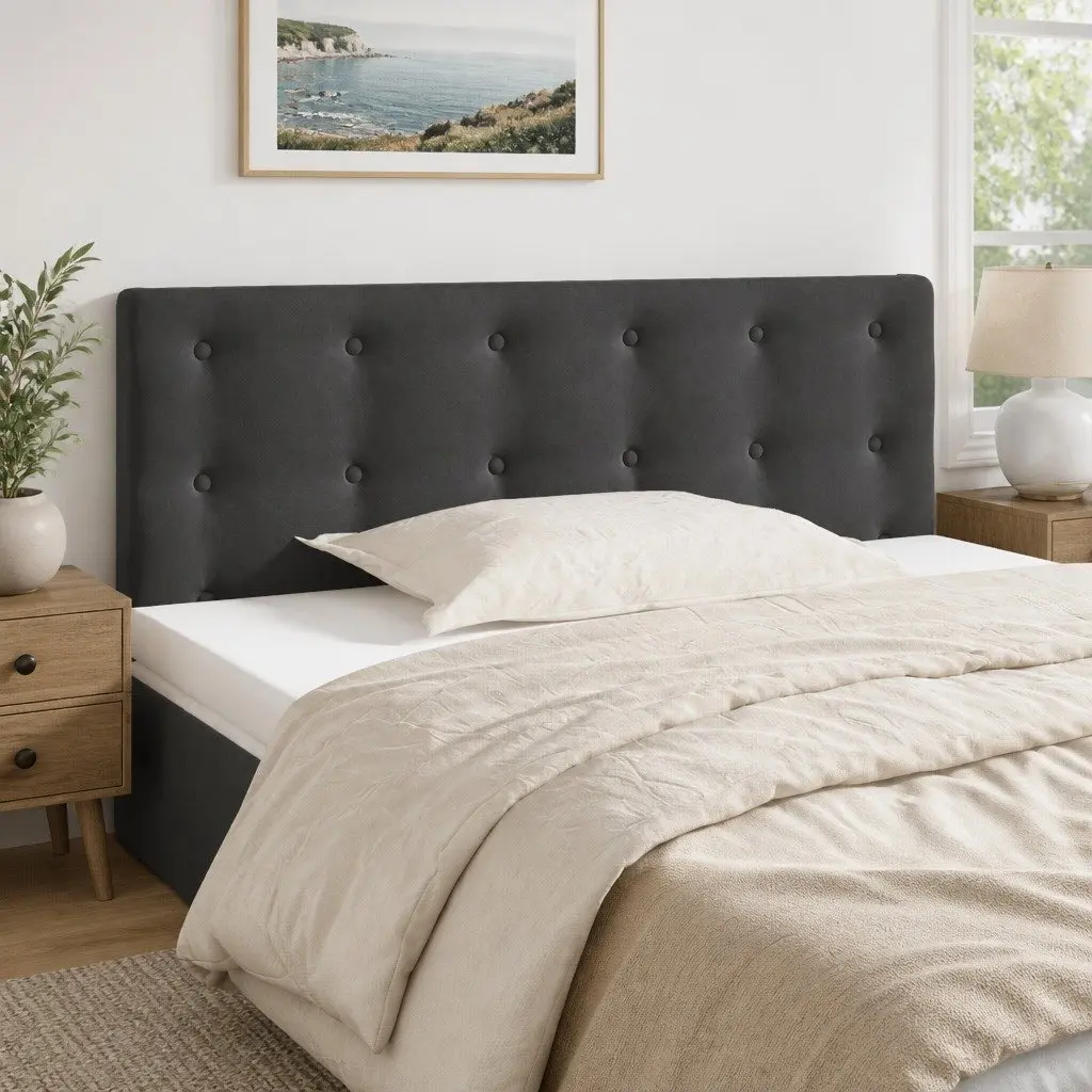 Headboard Dark Grey 100 cm Velvet Adjustable Height Wooden