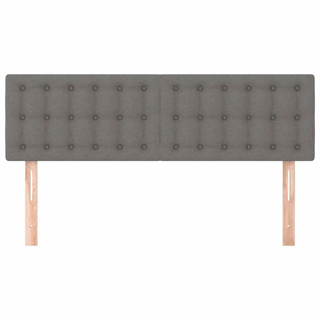 Grey Fabric Bed Support Headboard Adjustable Height Wooden Legs 144x5x78/88 cm