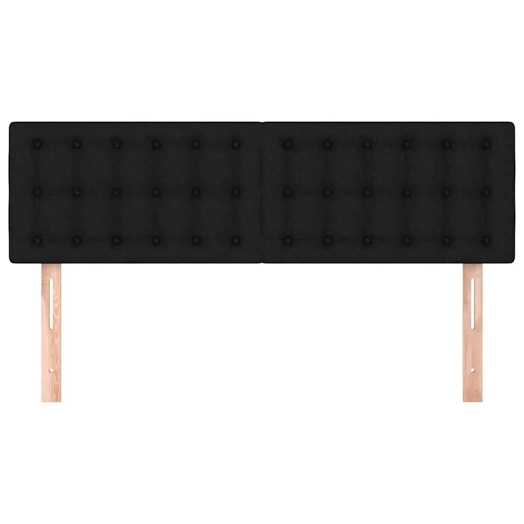 Fabric Headboard Black Adjustable Height Wooden Legs Bedroom Furniture