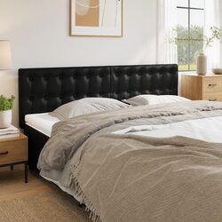 Black Faux Leather Headboard with Adjustable Height