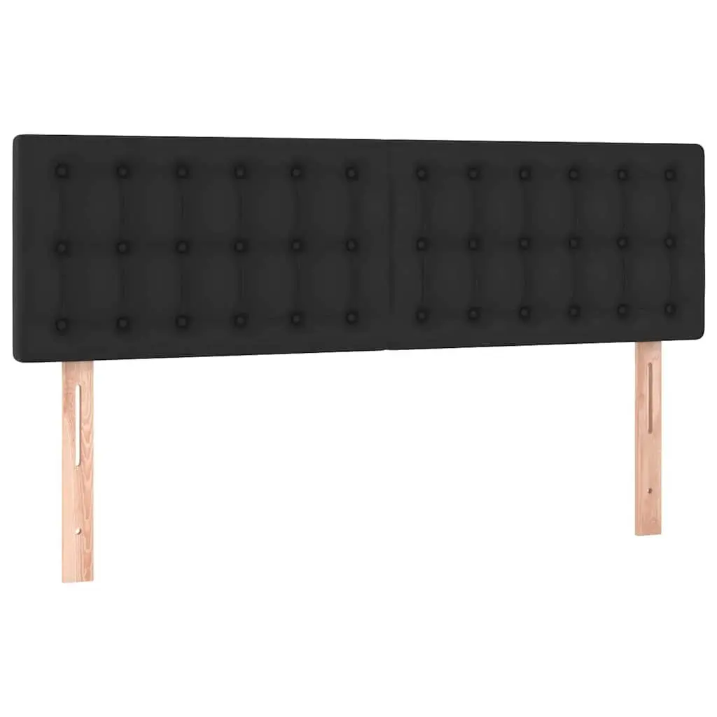 Faux Leather Headboard Black Adjustable Height 144cm Wooden