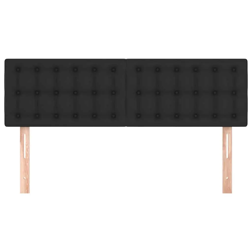 Faux Leather Headboard Black Adjustable Height 144cm Wooden