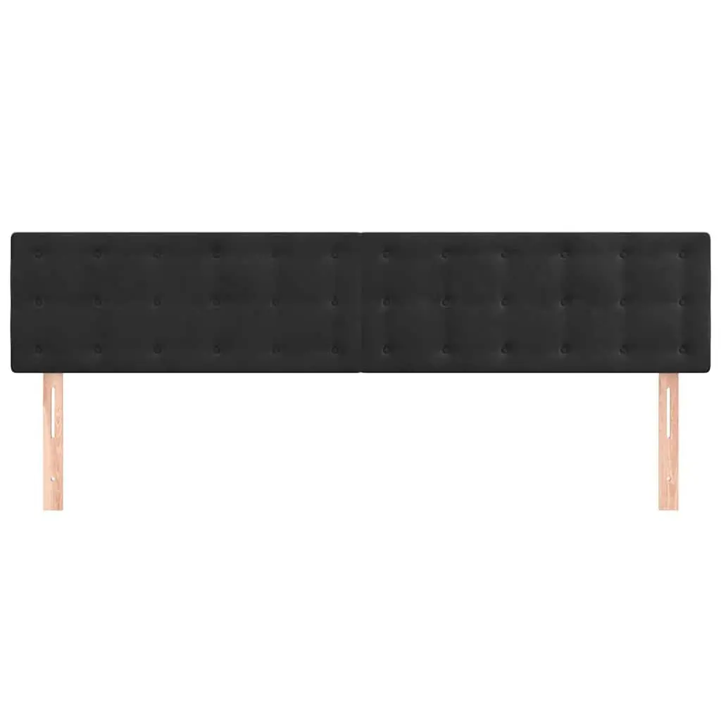 Black Velvet Headboard with Adjustable Height