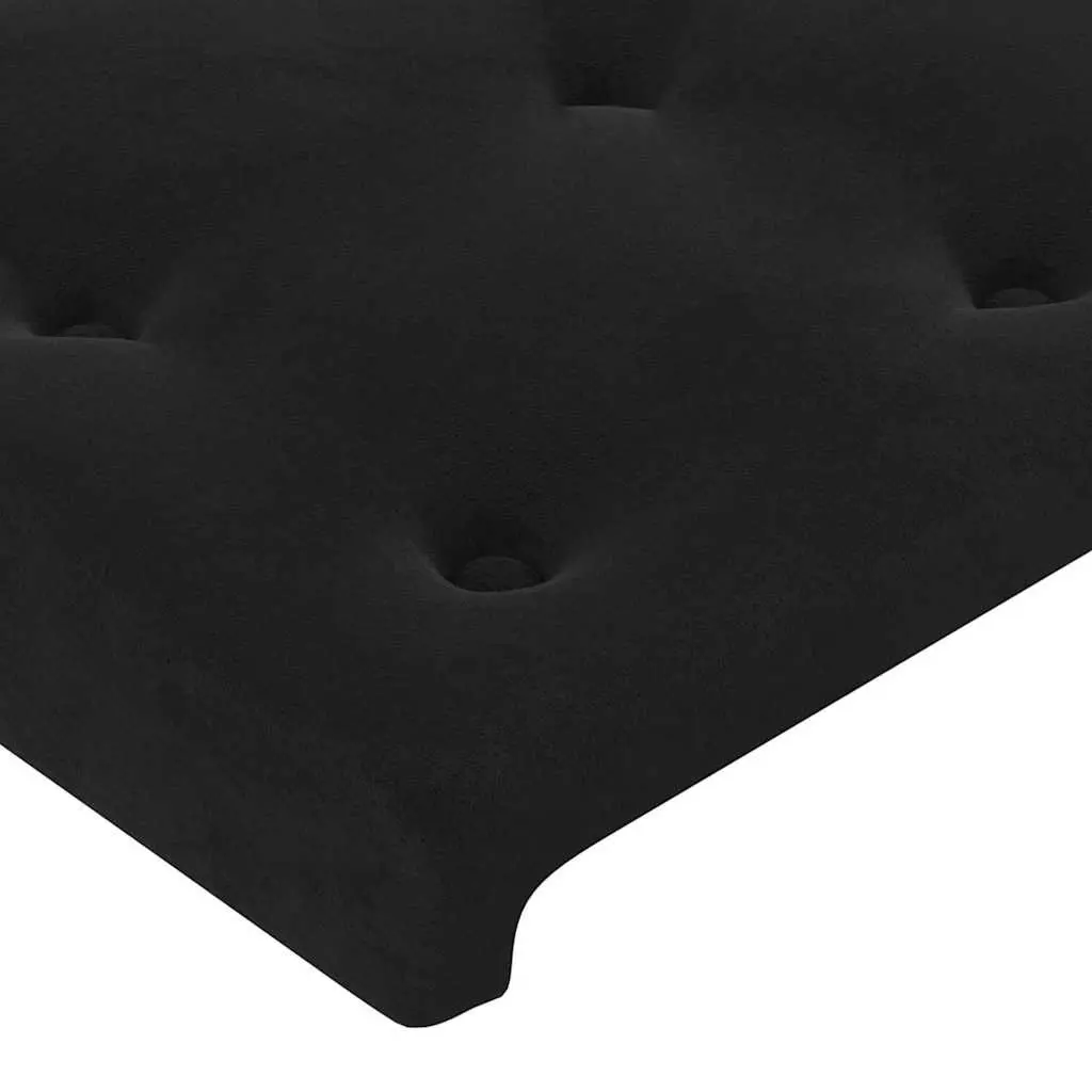 Black Velvet Headboard with Adjustable Height