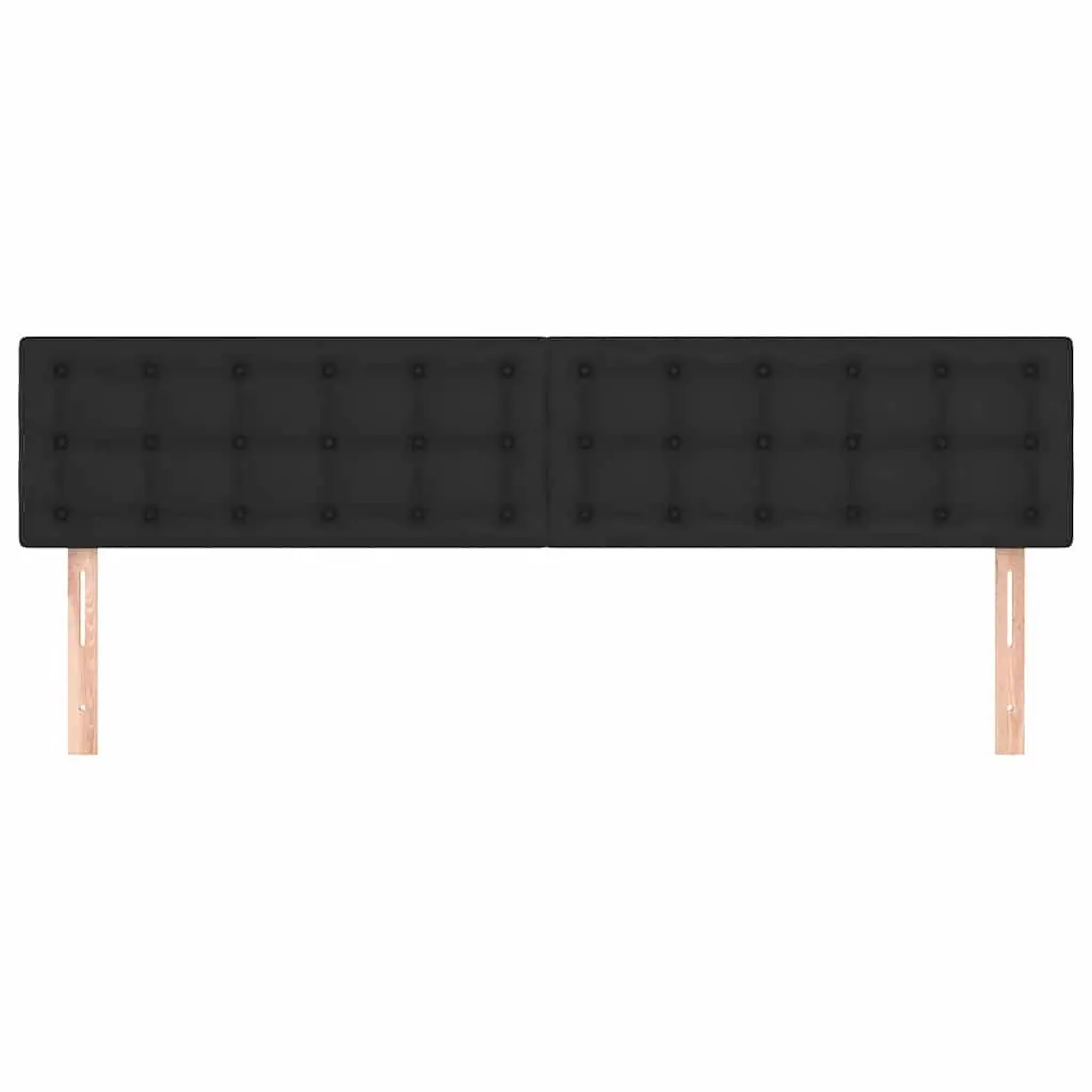 Black Faux Leather Headboard 200x5x78/88 cm