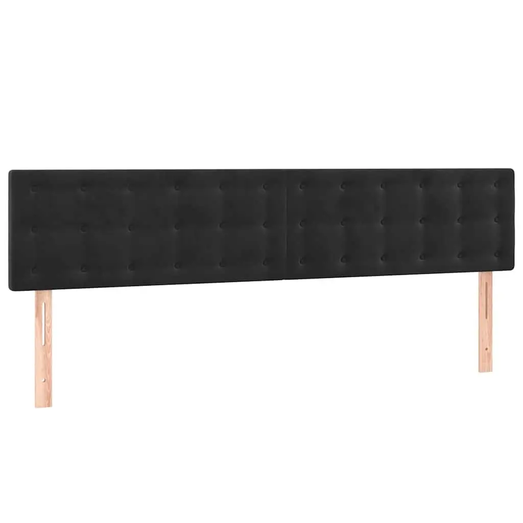 Adjustable Height Velvet Headboard in Black 200cm