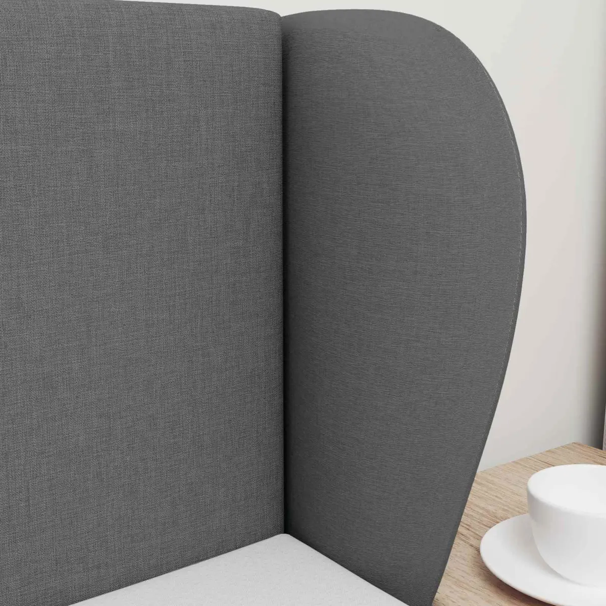 Headboard Dim Grey 40 x 23 x 6 cm Fabric Modern Bedroom Furniture