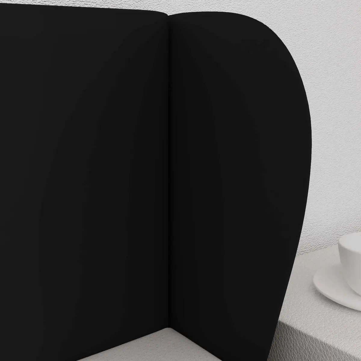 Headboard Modern Black PVC Foam 40 x 23 x 6 cm Plywood Frame
