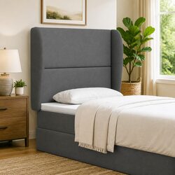 Elegant Dim Grey Fabric Upholstered Headboard