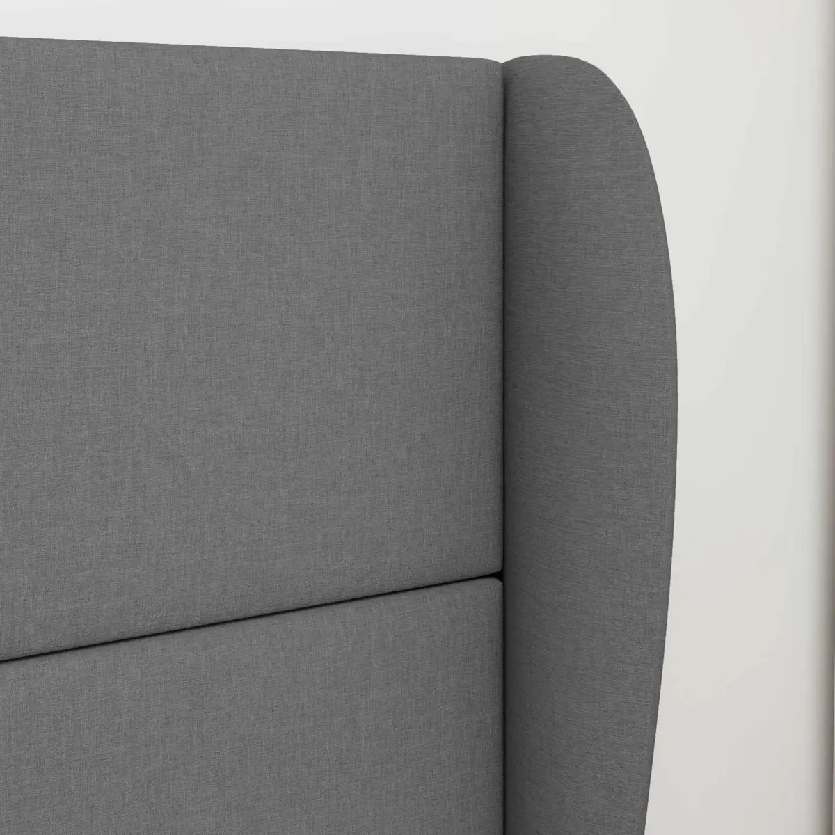 Headboard Wave Ear Modern Bedroom Dim Grey Fabric Upholstered