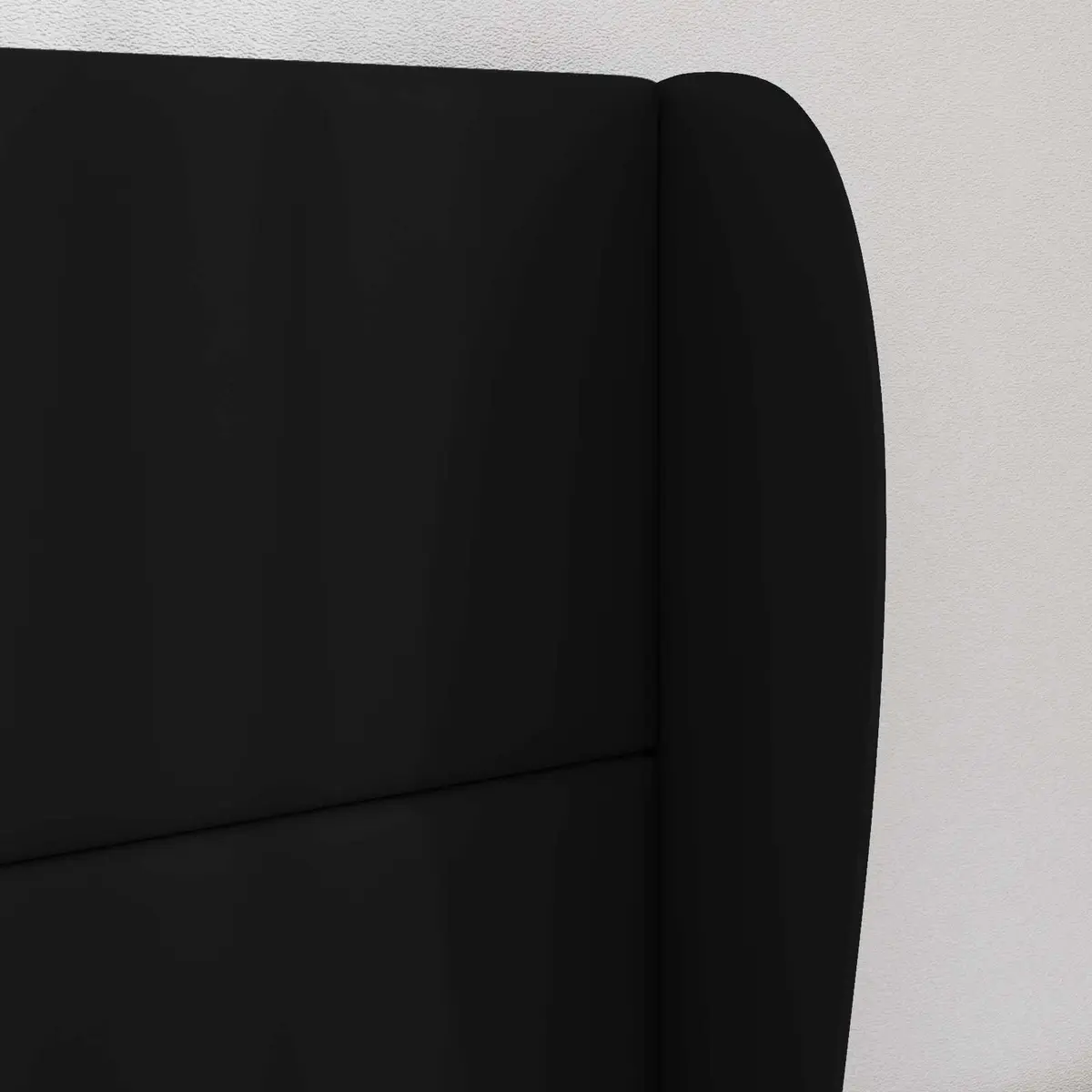 Headboard Wave Ear Modern Black 80 x 23 x 6 cm Soft Touch PVC and Foam