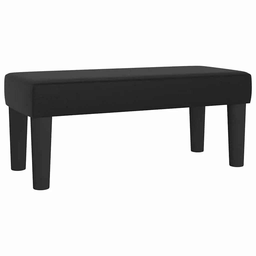 Faux Leather Bench Black Padded Foam Seat 70 x 30 x 30 cm