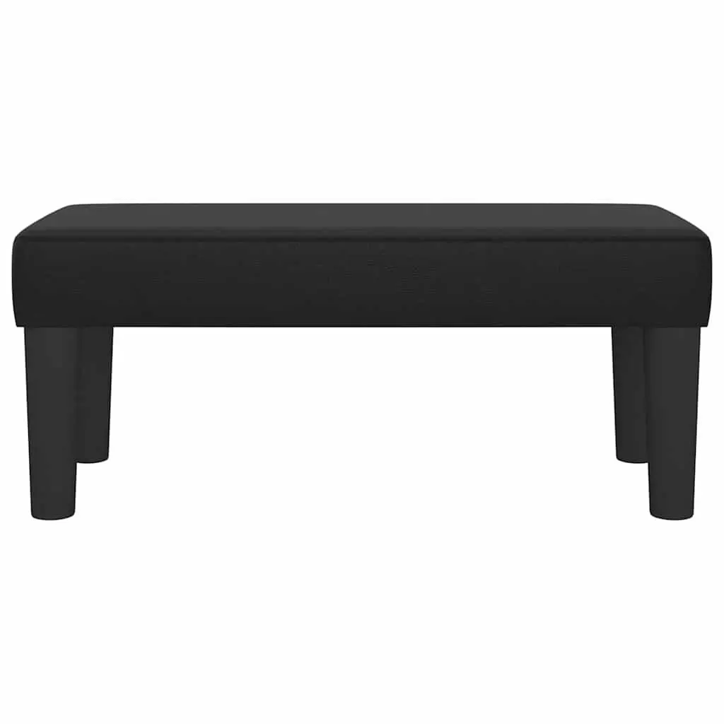 Faux Leather Bench Black Padded Foam Seat 70 x 30 x 30 cm